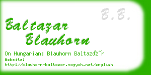 baltazar blauhorn business card